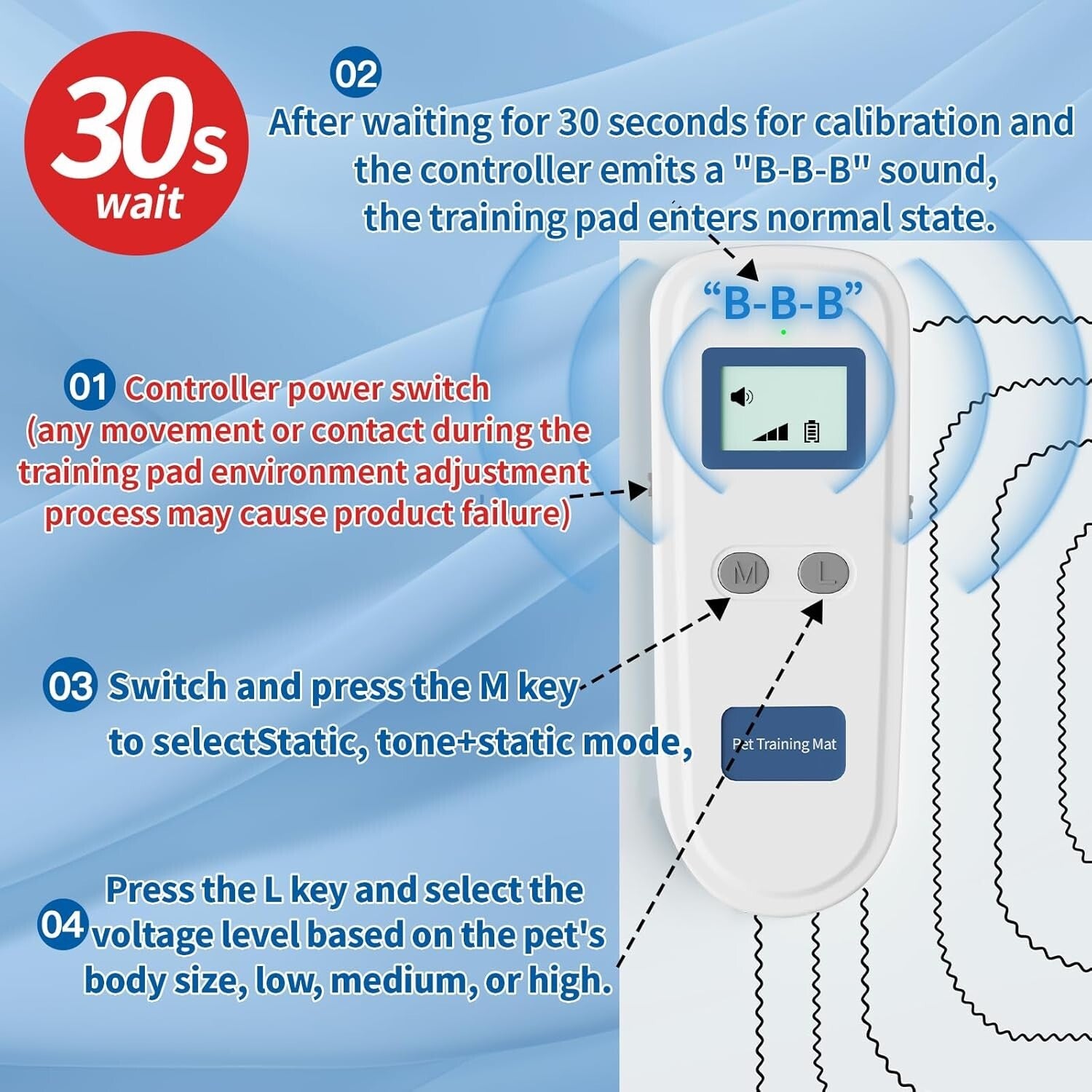 Motion Activated Shock Mat for Indoor Cat and Dog Training - 3 Intensity Levels