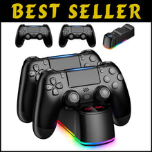 Load image into Gallery viewer, Wireless PS4 Controller 2 Pack with LED Charging Dock Station - Gaming Must-Have
