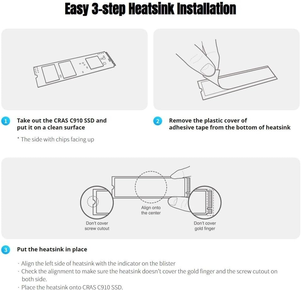 Ultra-Fast 1TB NVMe SSD CRAS C910 with Heatsink - Ideal for Gamers & Creators