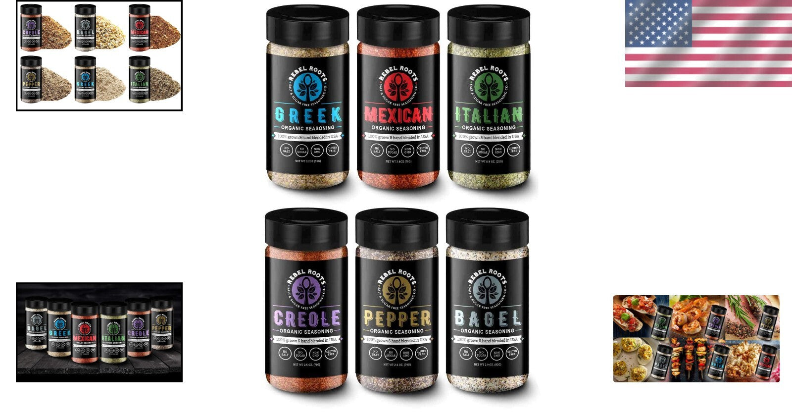 All-Natural Non-GMO Seasoning, Salt-Free 6-Pack – Perfect Meal Prep Companion