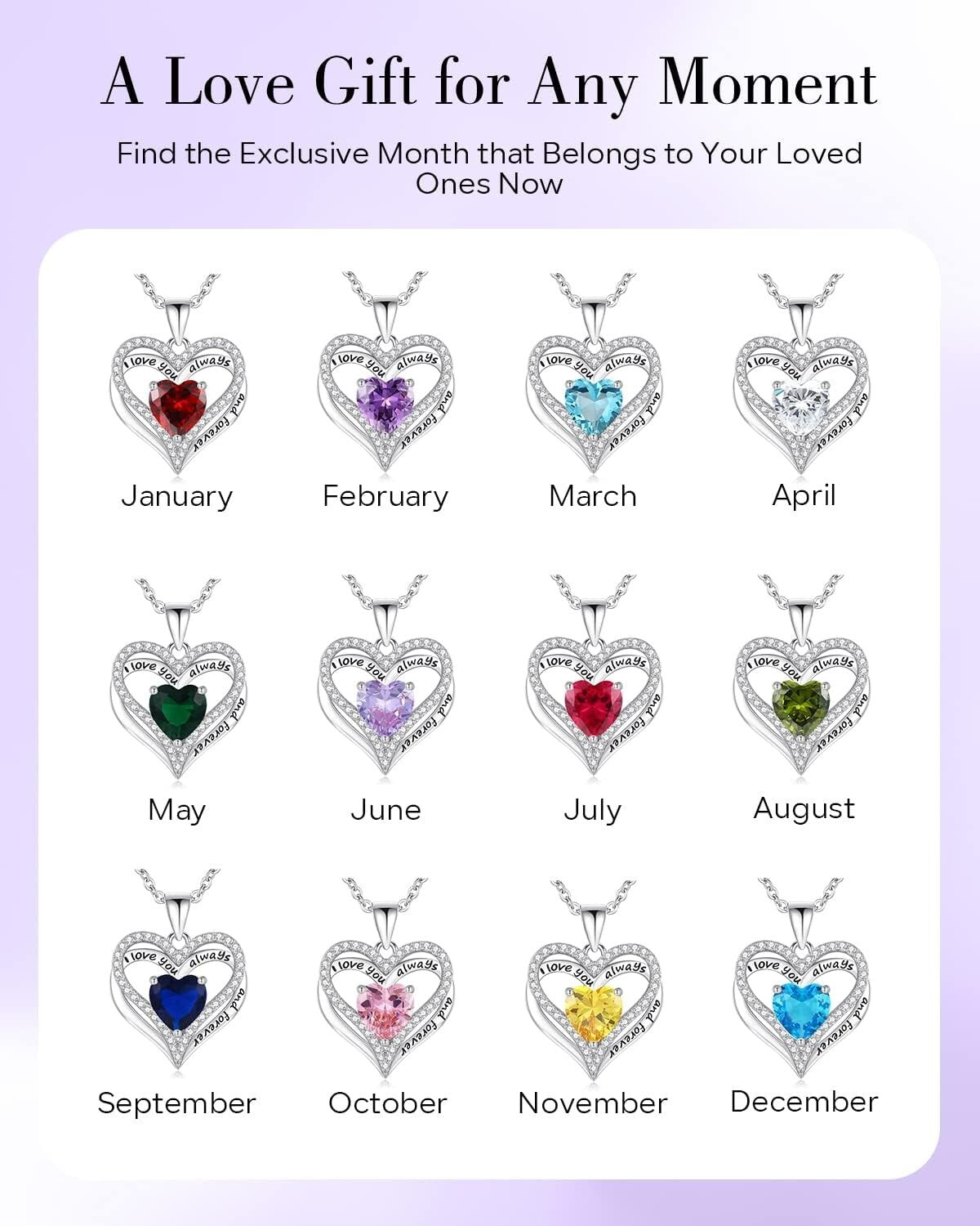 Customizable Birthstone Necklace in S925 Silver - Distinctive Gifts for Women