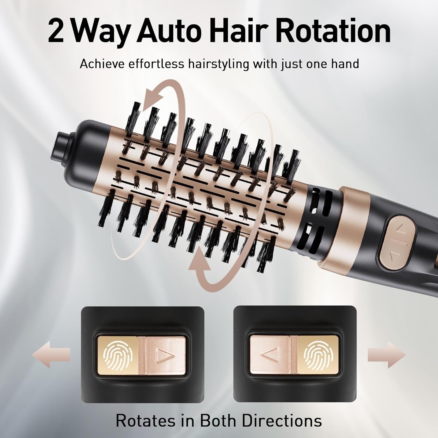 3-in-1 Hot Air Styler: Rotating Blow Dryer Brush with 2 Interchangeable Brushes