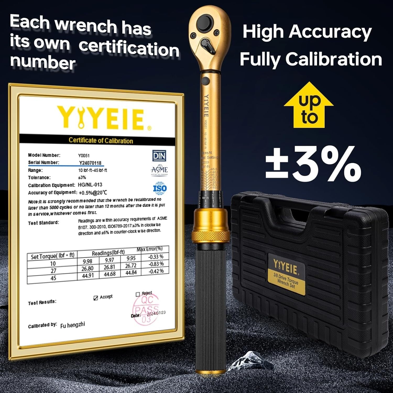 High-Precision Torque Wrench 10-45 ft-lbs with Dual Magnetic Spark Plug Sockets