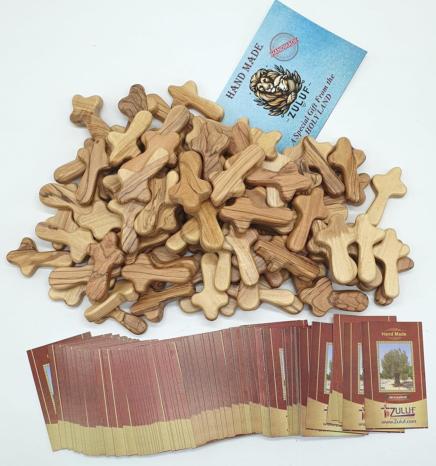 Olive Wood Pocket Crosses from Bethlehem - 100 Unique Keepsakes for Any Occasion