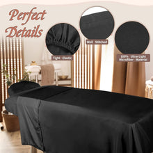 Load image into Gallery viewer, Soft &amp; Resilient 3-Piece Massage Table Sheets - Perfect Fit for Standard Tables