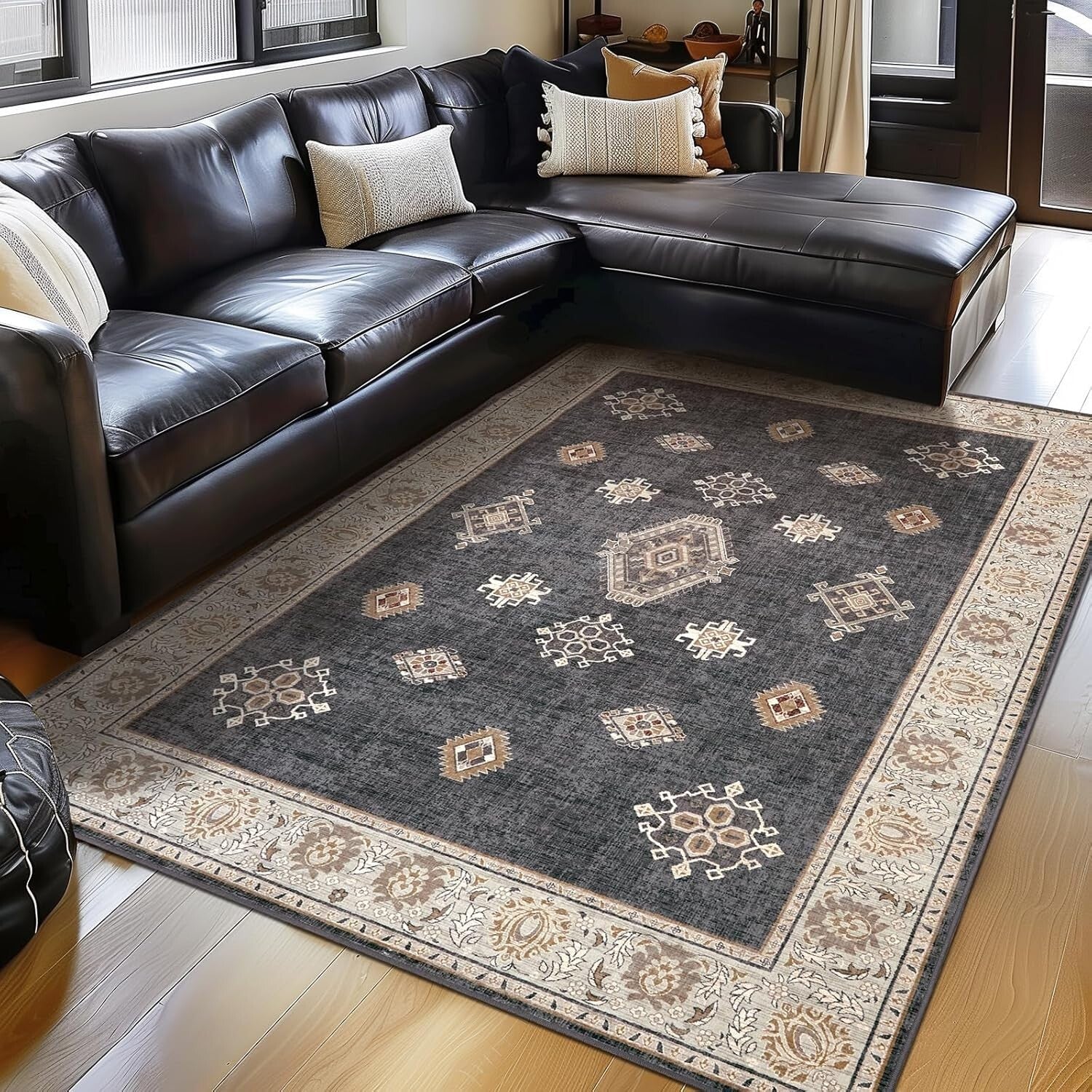 Versatile Non-Slip Carpet 9'x12' - Perfect for Bedroom, Living Room & More