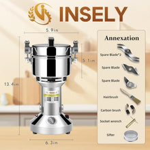 Load image into Gallery viewer, 700g High-Speed Stainless Steel Grain Mill Grinder for Fresh Flours &amp; Spices