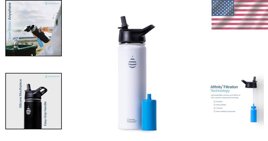 Clean Water Anywhere: 20oz Stainless Steel Filtered Bottle for Active Lifestyles