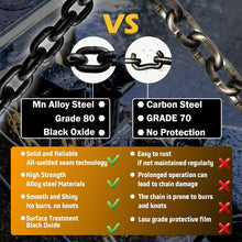 Load image into Gallery viewer, Secure Your Loads with 10ft G80 Transport Chain - 7100 lbs Capacity, Pack of 2