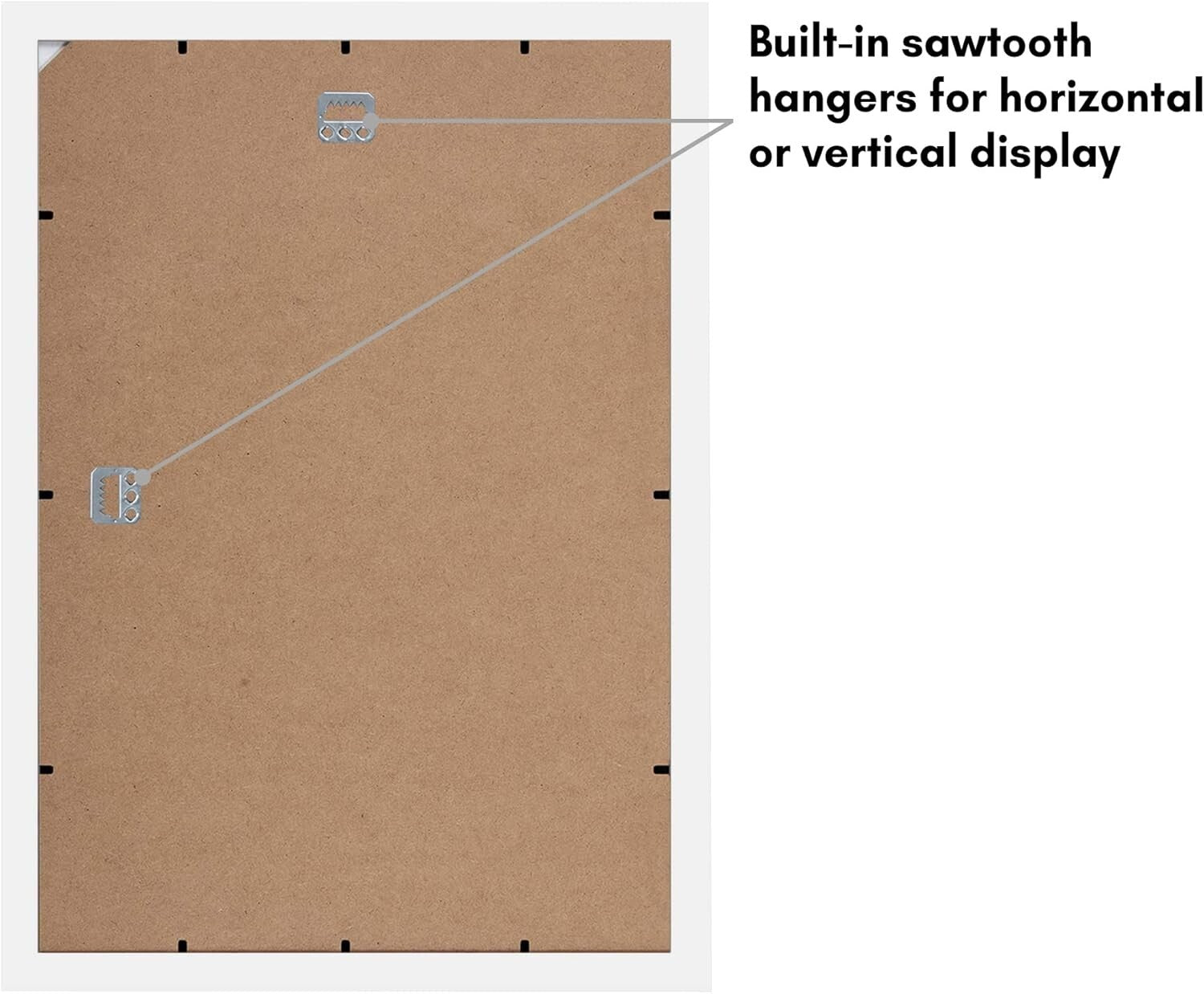 Versatile 12x18 Wall-Mount Photo Frame with White Finish - Horizontal & Vertical