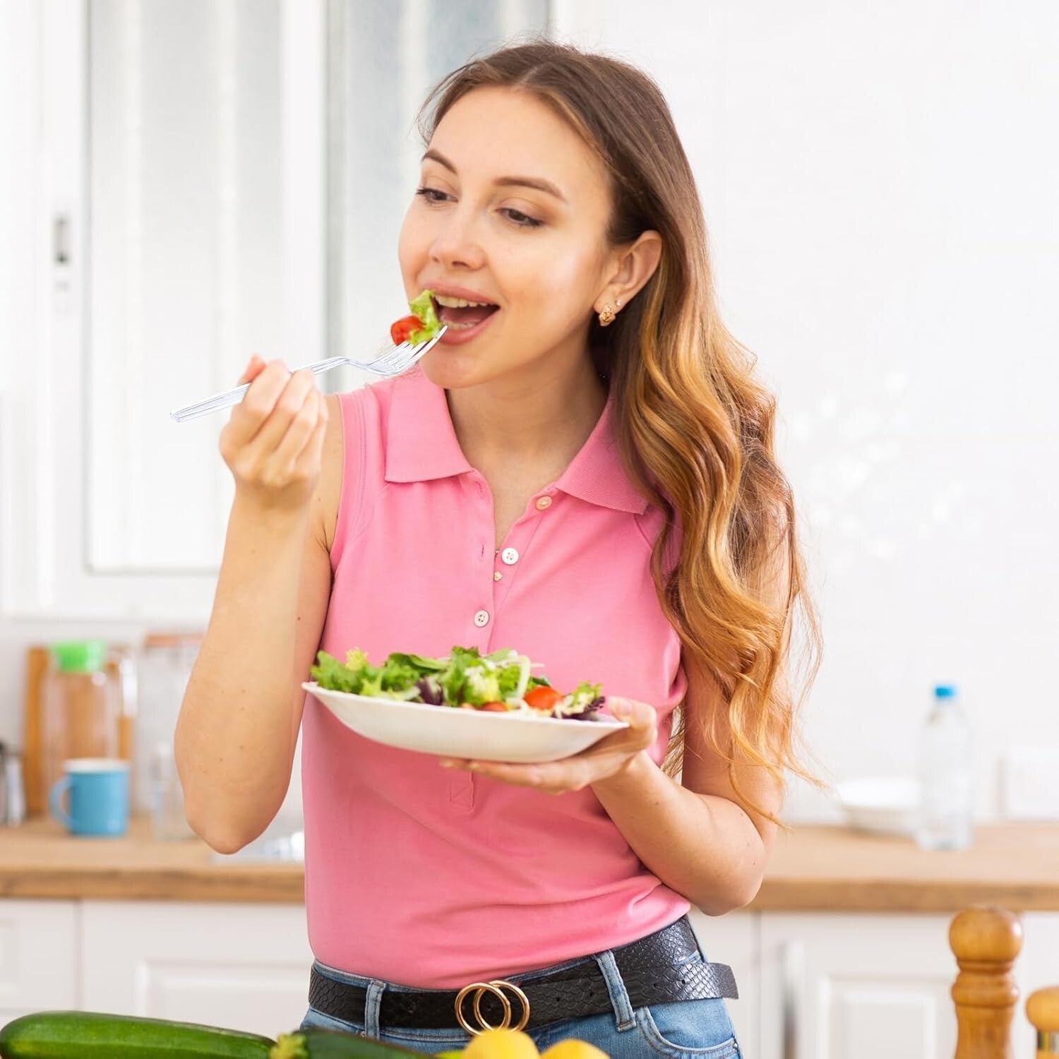 Premium 1000 Pack Clear Plastic Forks - Sturdy, Dishwasher Safe for All Events