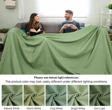 Load image into Gallery viewer, Snag-Proof Pre-Washed Cotton Waffle Throw for Family and Travel - 120"x120"