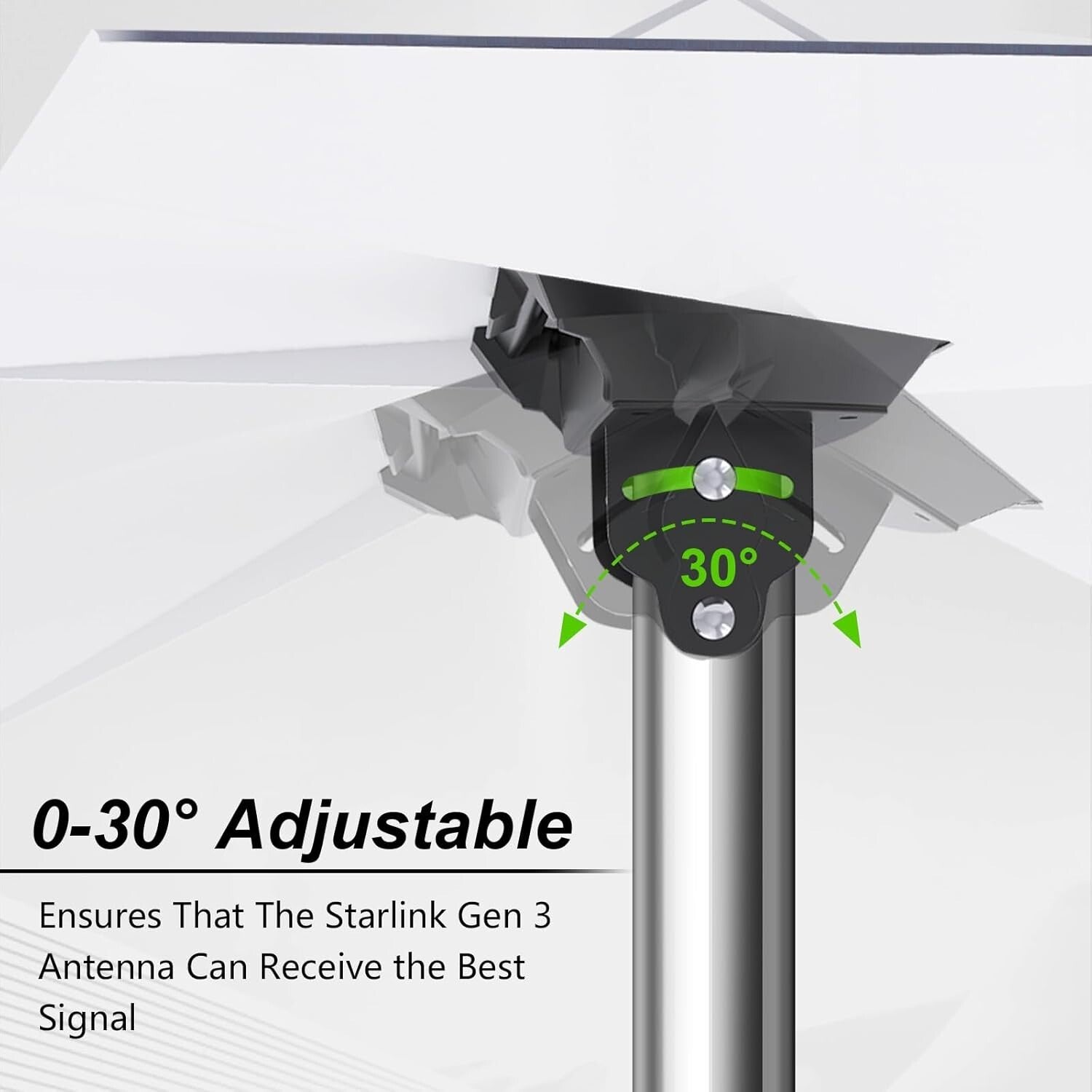 Durable Starlink Gen 3 Roof Mount with 0-30° Adjustment for Easy Installation