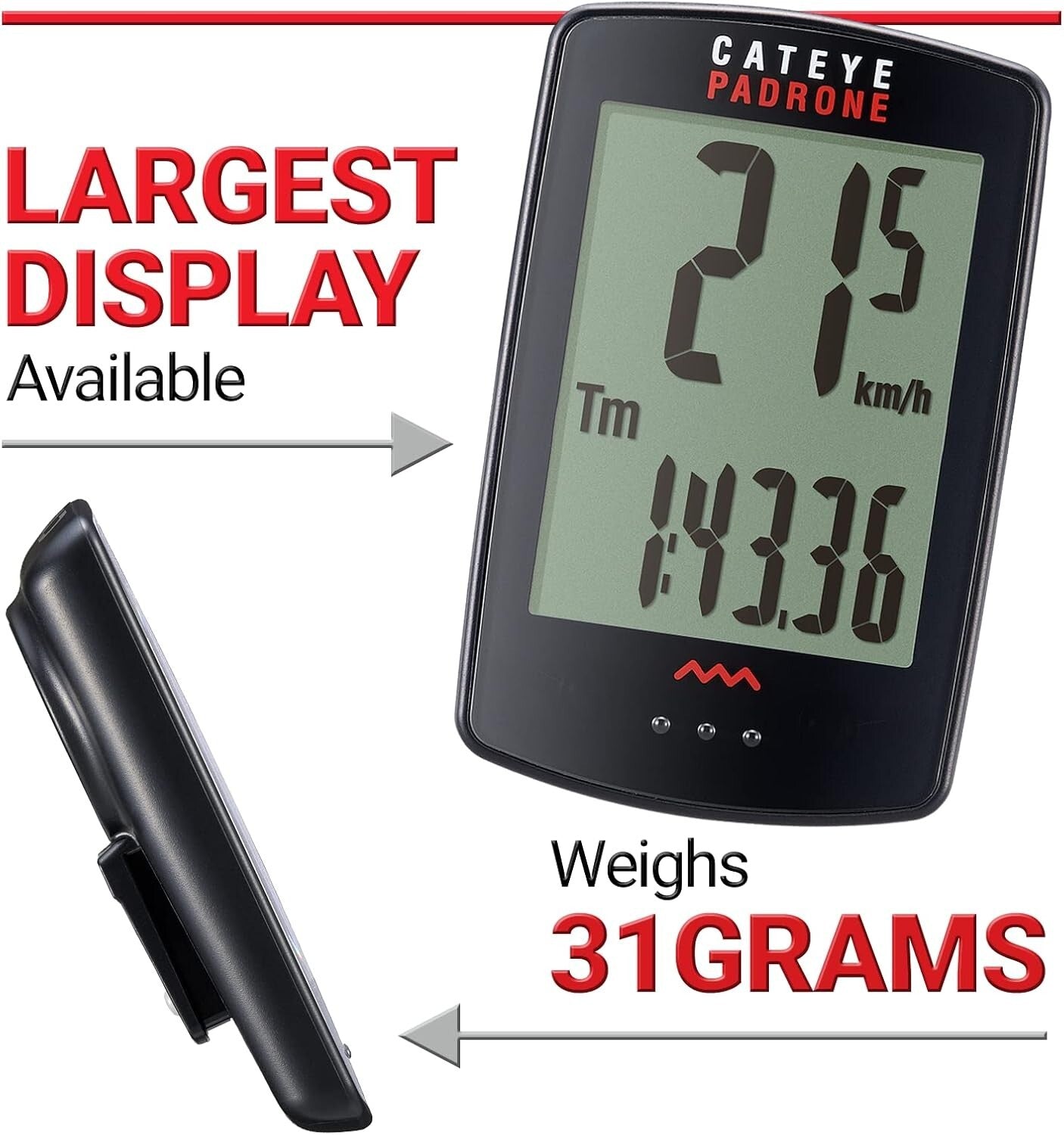 Cycling Computer with Programmable Odometer - Oversized Display for Easy Reading