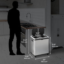 Load image into Gallery viewer, Stainless Steel 16 Gallon Motion Sensor Trash &amp; Recycling Bin - Silver