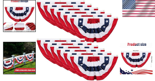 Durable Polyester Triangular Flags for 4th of July & Patriotic Celebrations