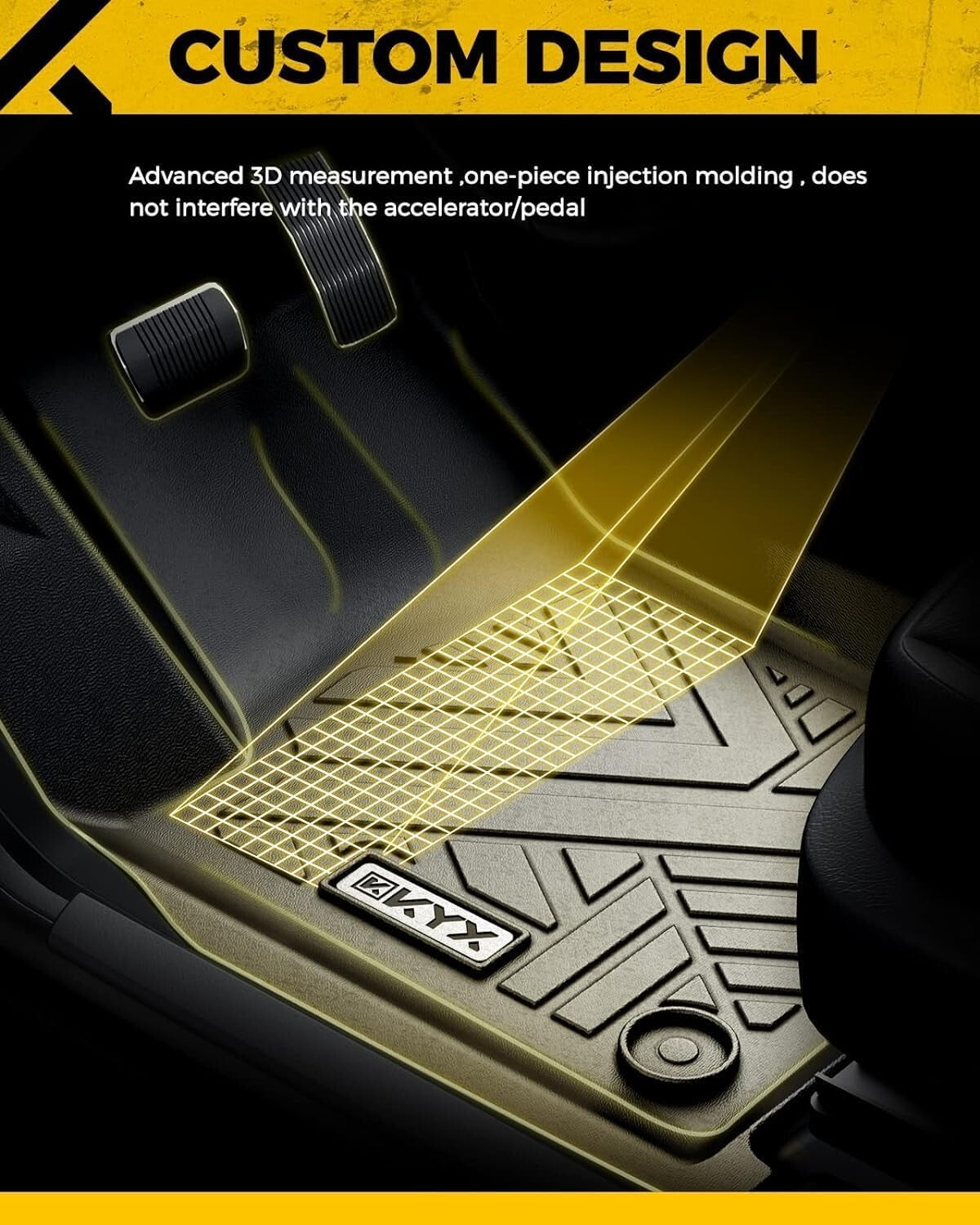 3D Laser Scanned Custom Fit Floor Liners for 2013-2017 Accord - Stain Resistant