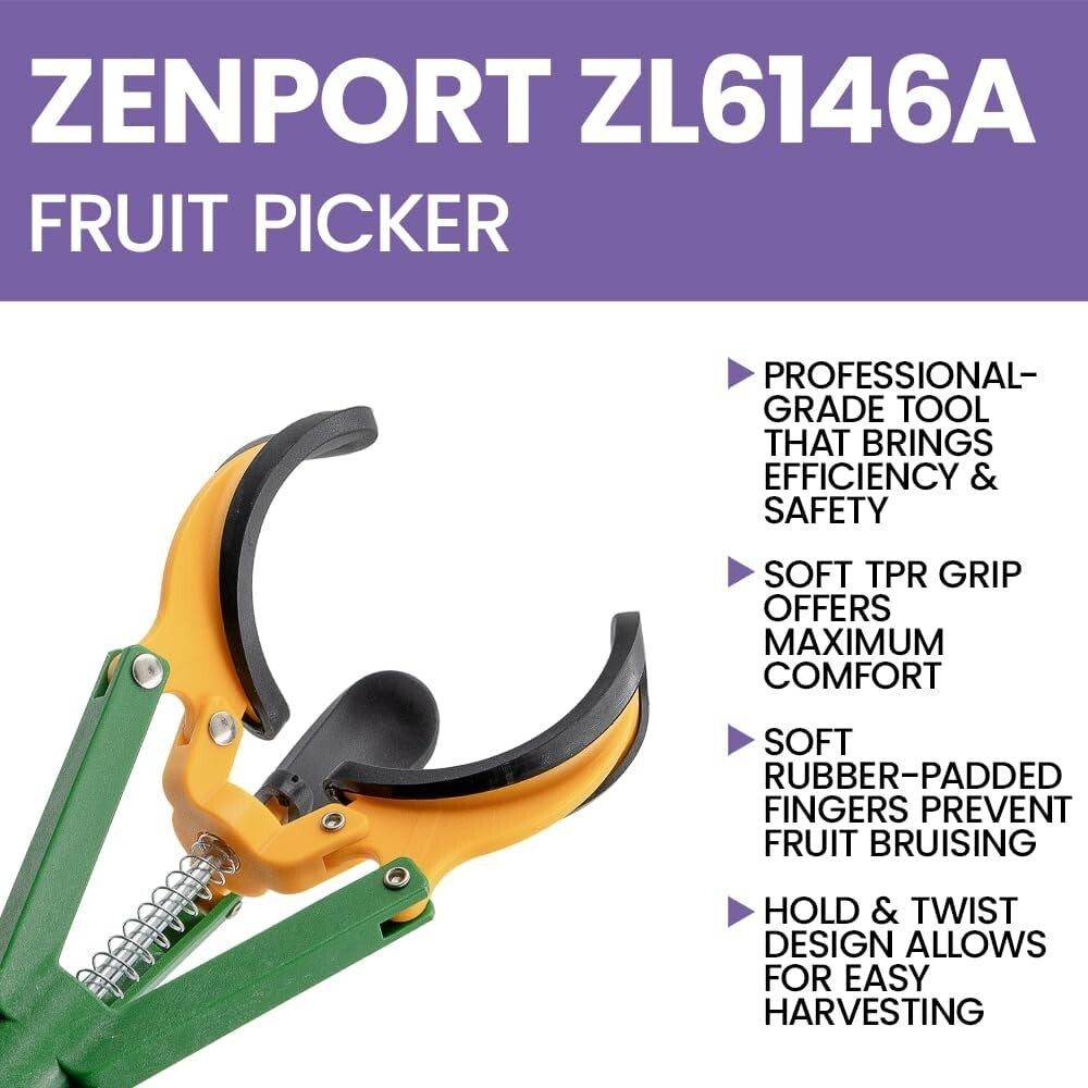 Long Reach Telescopic Fruit Picker - 6-Foot Extension for Effortless Harvesting