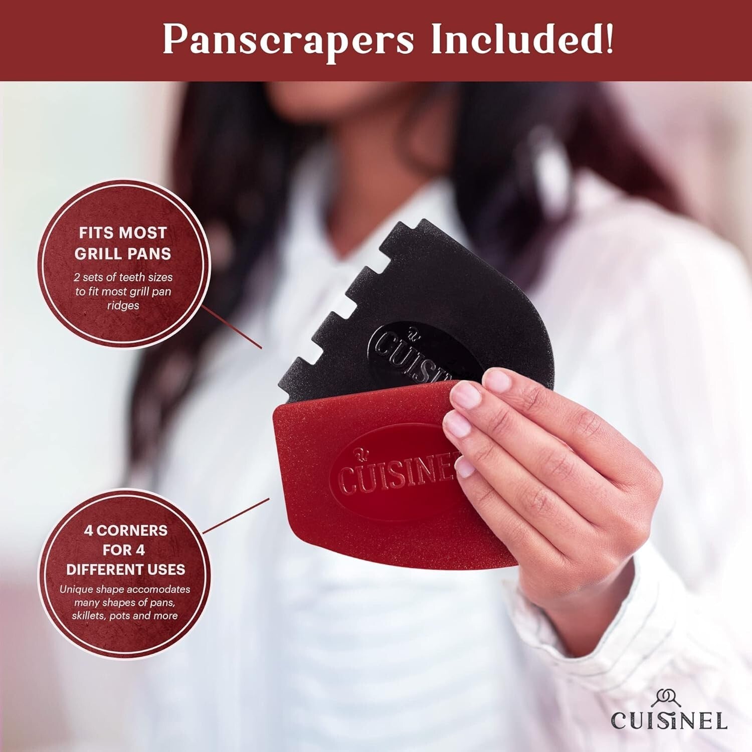 Durable Cast Iron Grill/Griddle Combo - 16.75" x 9.5" + Essential Cleaning Tools