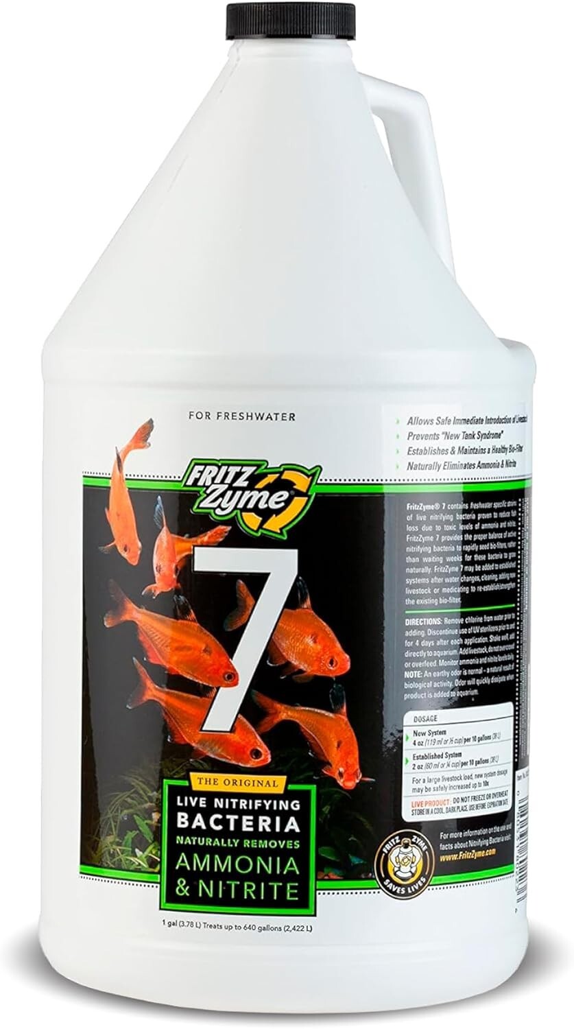 1 Gallon FritzZyme 7 Nitrifying Bacteria - Safe Ammonia & Nitrite Reduction