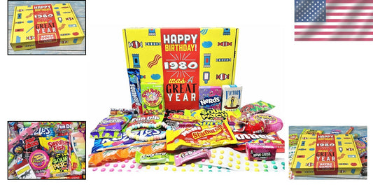 Retro 1980 Candy Gift Box - Nostalgic Assortment for 45th Birthday Joy