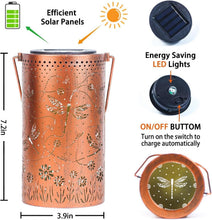 Load image into Gallery viewer, Dragonfly Solar Hanging Lantern – Waterproof LED Beauty for Garden Decor