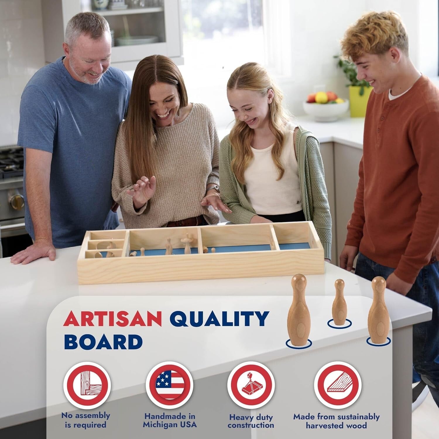 Skittles Game - Large Wooden Board Game for Family Fun Indoors & Outdoors