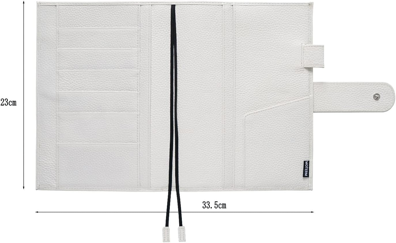 Elegant Pebbled-Cream Leather Cover for A5 Notebooks & Planners - Fits Hobonichi