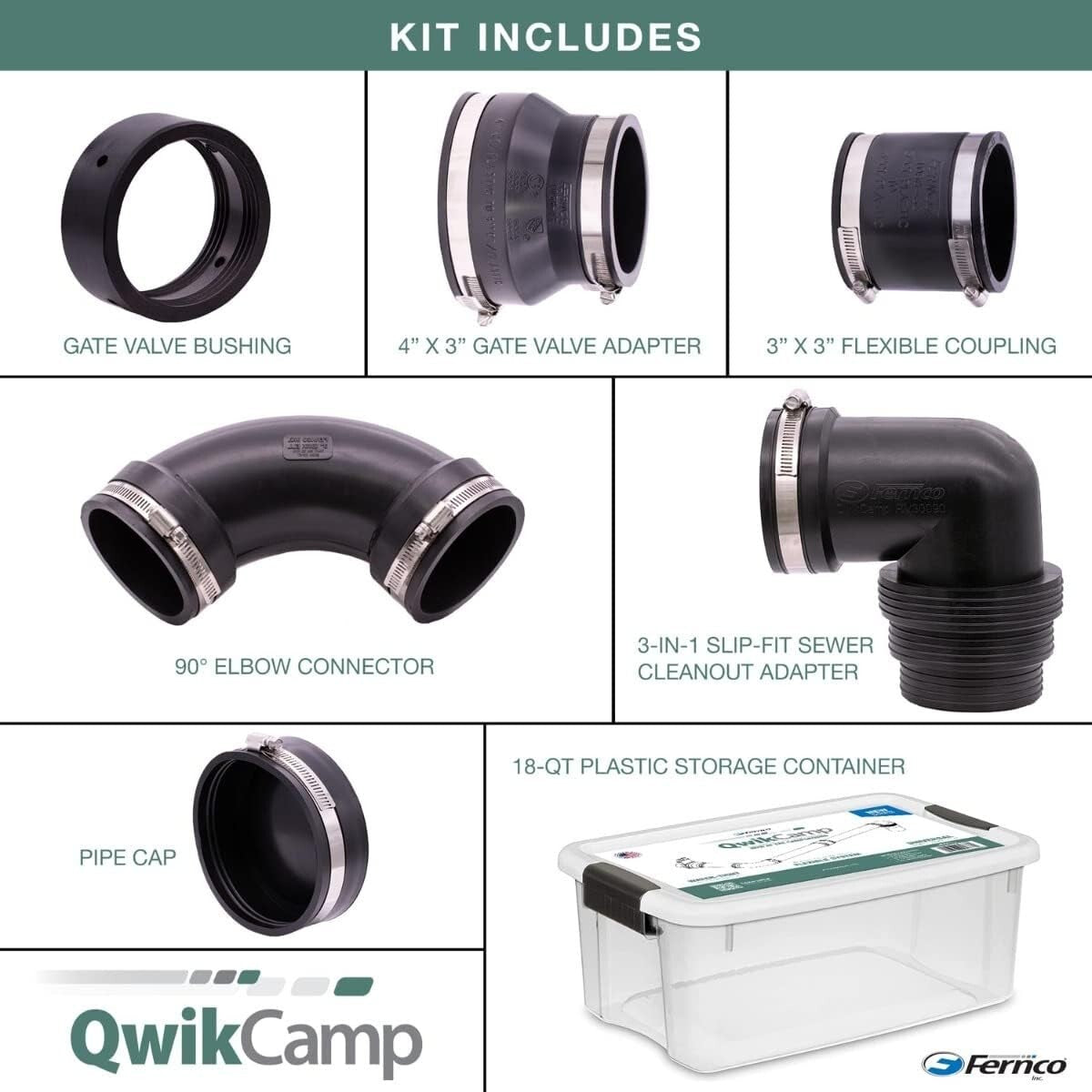 Durable RV Sewer Waste Plumbing Kit with Leak-Proof Connection - Complete Set