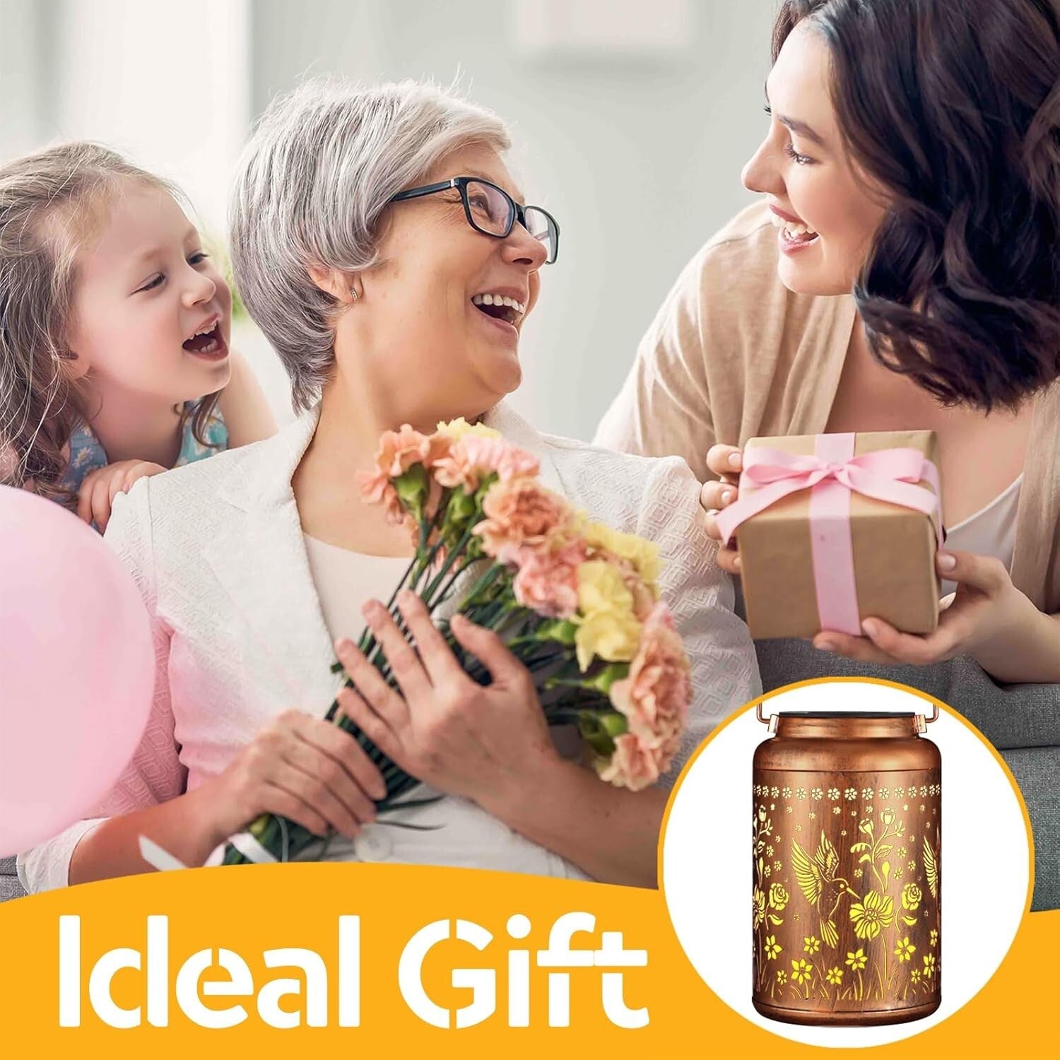 Waterproof Solar Lanterns - Hummingbird Hanging Lights for Garden Gifts 2PK