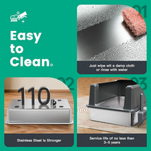 Load image into Gallery viewer, Covered XXL Cat Litter Box - Stainless Steel with High Sides for Leak Protection