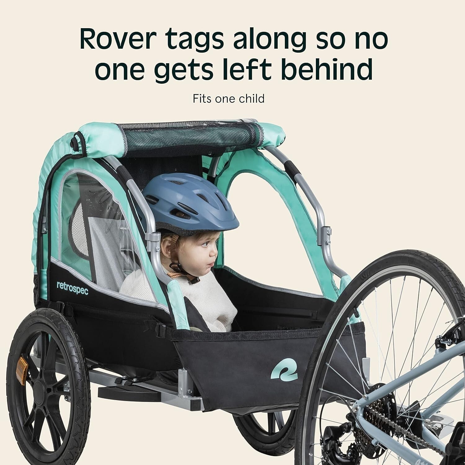 Weather-Resistant Children's Bike Trailer with Reflectors & Rear Storage