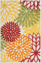 Load image into Gallery viewer, Tropical Floral Area Rug - Stain-Resistant Red Multicolor Fabric 3' x 5'