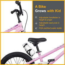 Load image into Gallery viewer, Adjustable 18 Inch Kids Bicycle with Water Bottle - Perfect for Learning Fun