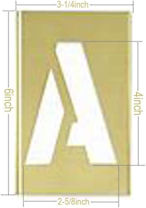 DIY 4-Inch Brass Stencil Kit - Punctuation, Letters & Numbers for Lasting Decor