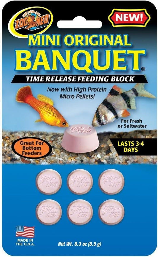 Versatile 1000 Count Time-Release Fish Food Blocks for Freshwater & Saltwater