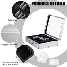 Load image into Gallery viewer, Lightweight Aluminum Coin Storage Box - Collectors' 100-Slab Holder in Silver