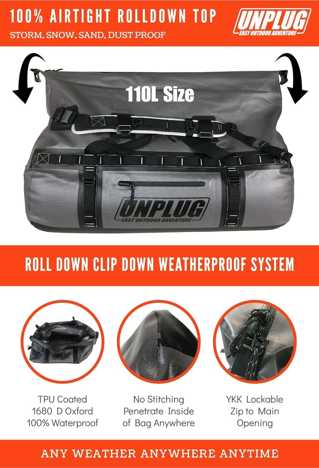 Multi-Functional Water-Resistant Travel Bag - Ideal for Outdoor Activities