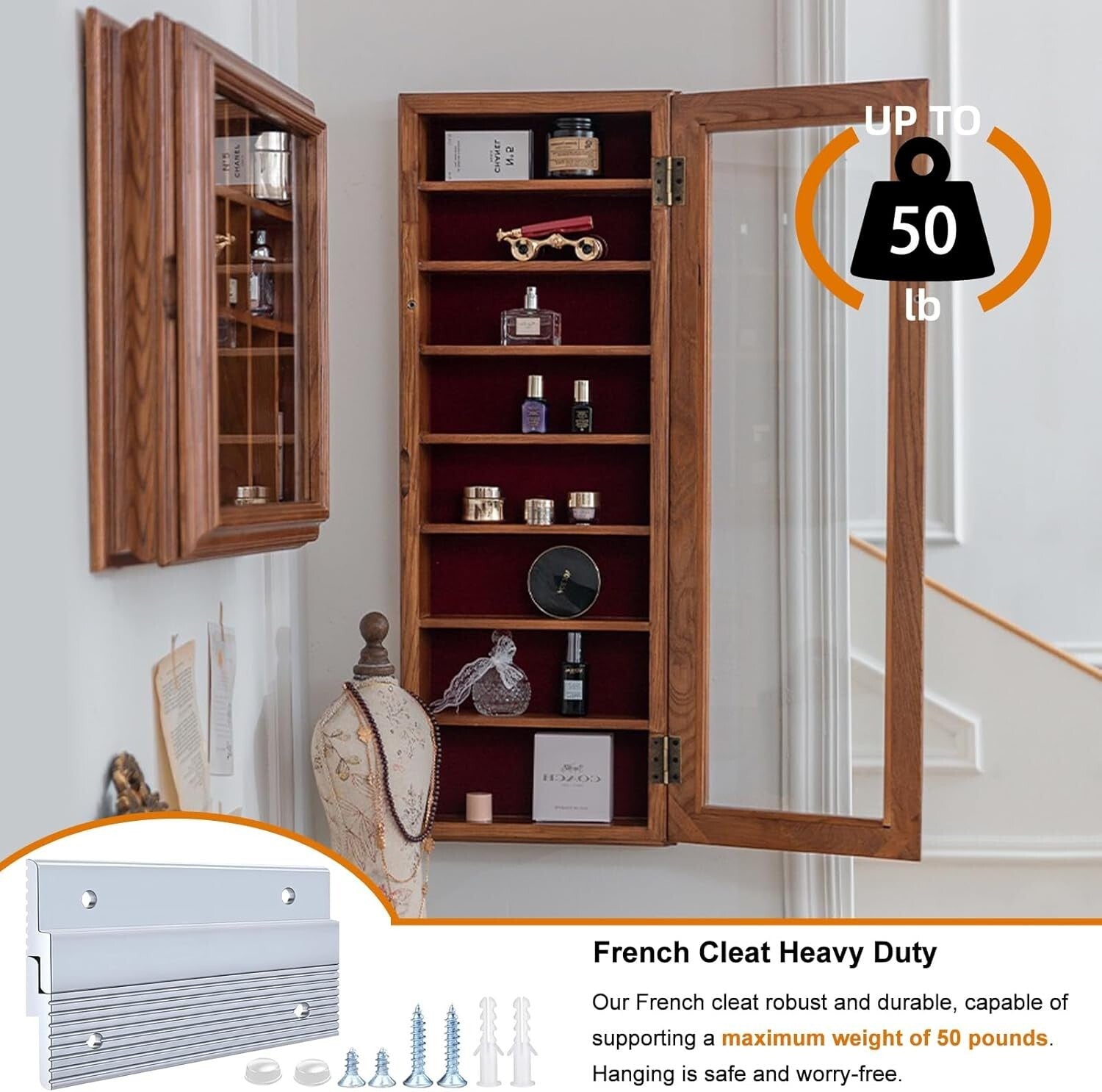 Aluminum French Cleat Hanger Set - Invisible Mounting for Artwork & Mirrors