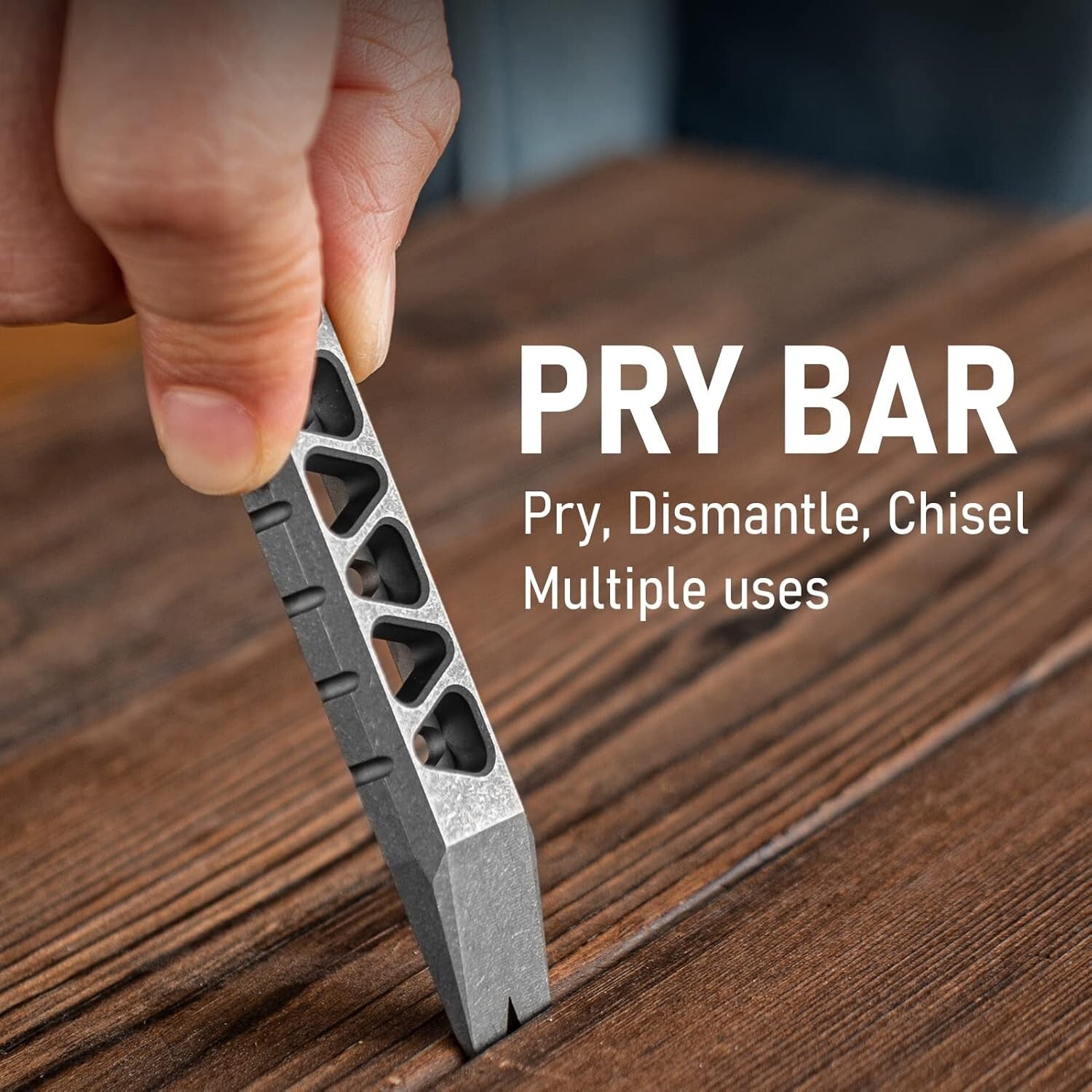 Ergonomic Titanium EDC Pry Bar with Pocket Clip - Ultimate Multitool for Men