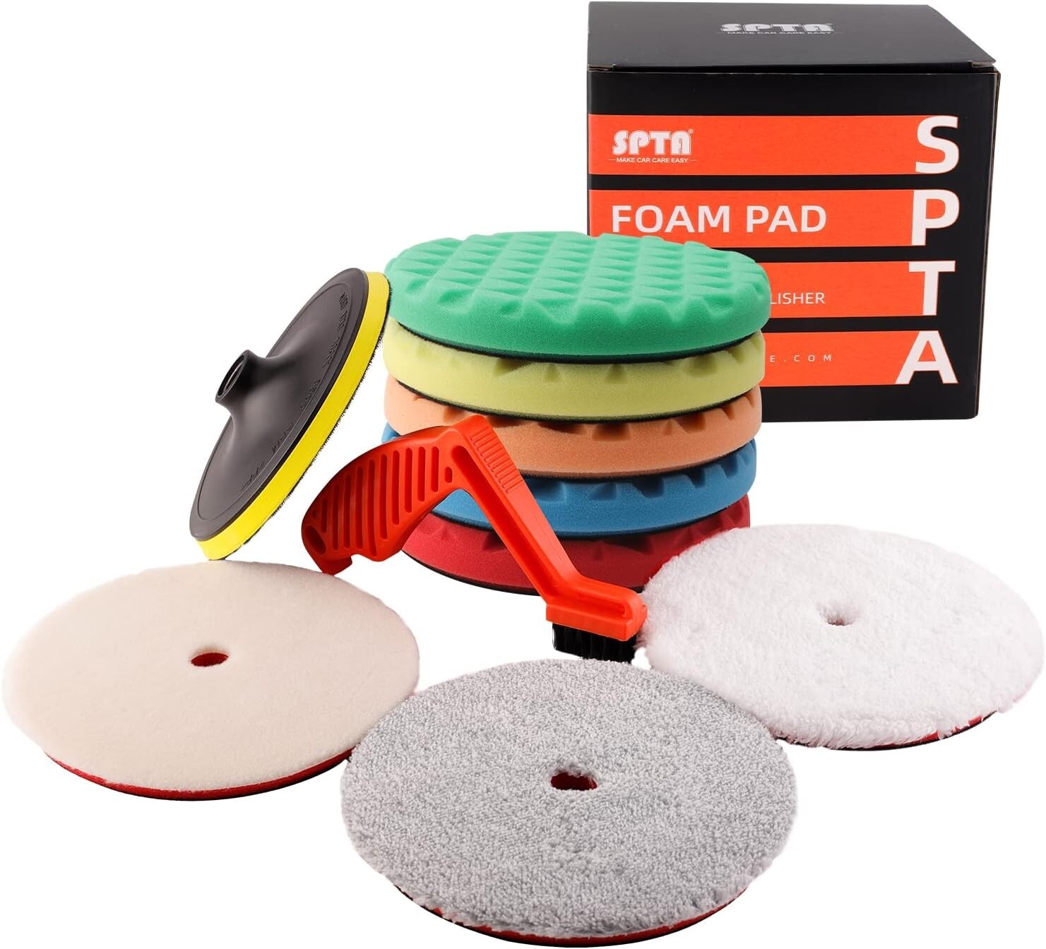 10pcs 7-Inch Polishing Pads Kit - Professional Car Foam Buffing Sponge Set
