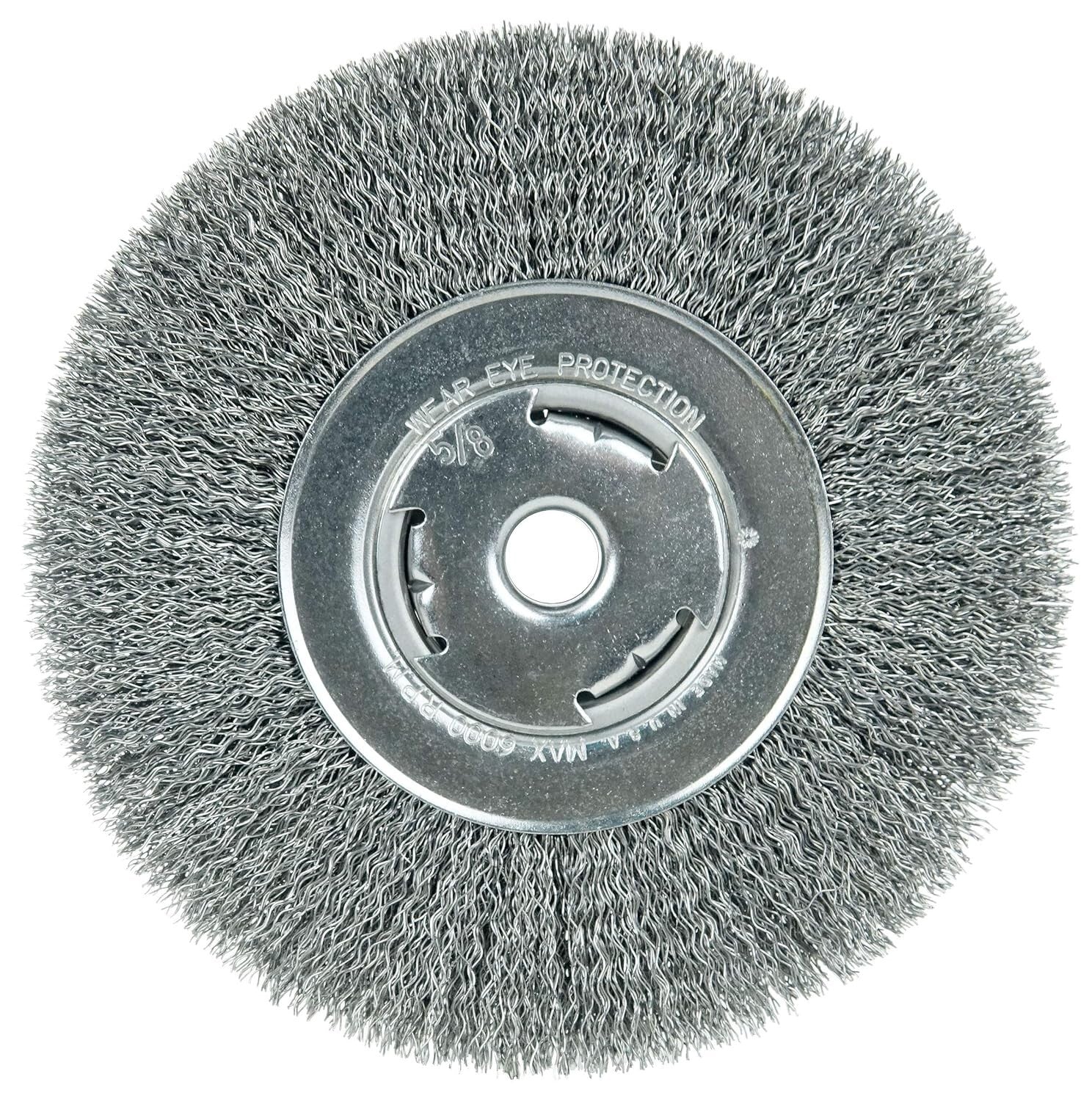 Flexible 7-Inch Bench Grinder Wheel with Crimped Wire for Light-Duty Cleaning