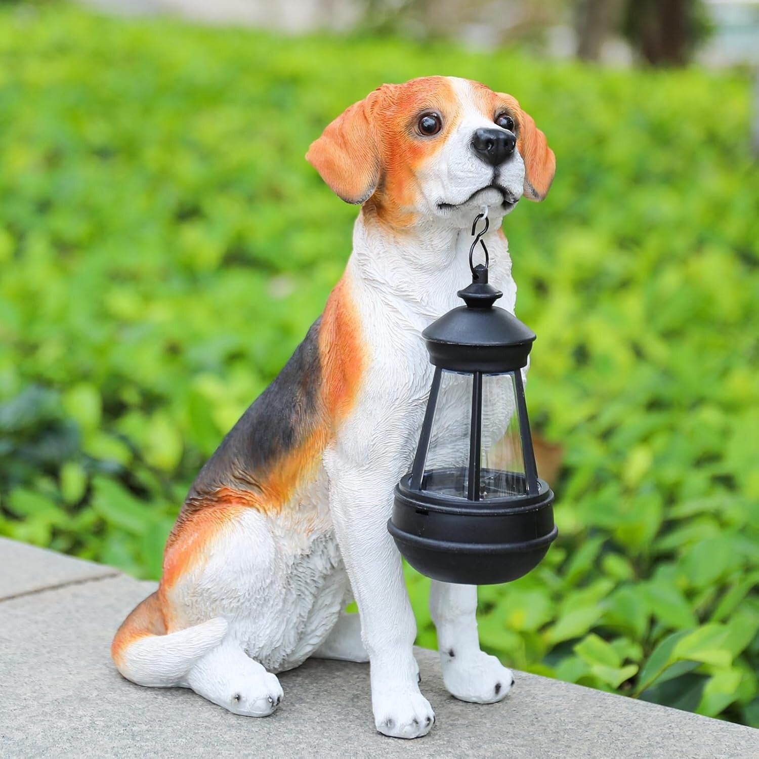 Durable Solar Garden Beagle Statue - Illuminated Outdoor Decor for All Seasons