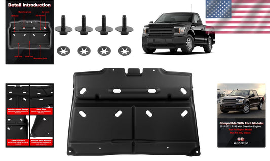 Engine Splash Shield Compatible with 2015-2022 F150 Gas Models - Easy Install