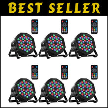 Load image into Gallery viewer, Versatile 6 Pack RGB Stage Lights - Remote Control, Hexagonal Design, 7 Modes