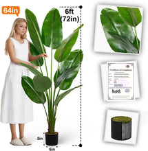 Load image into Gallery viewer, 6ft Artificial Bird of Paradise Tree - Lush Silk Leaves for Elegant Decor