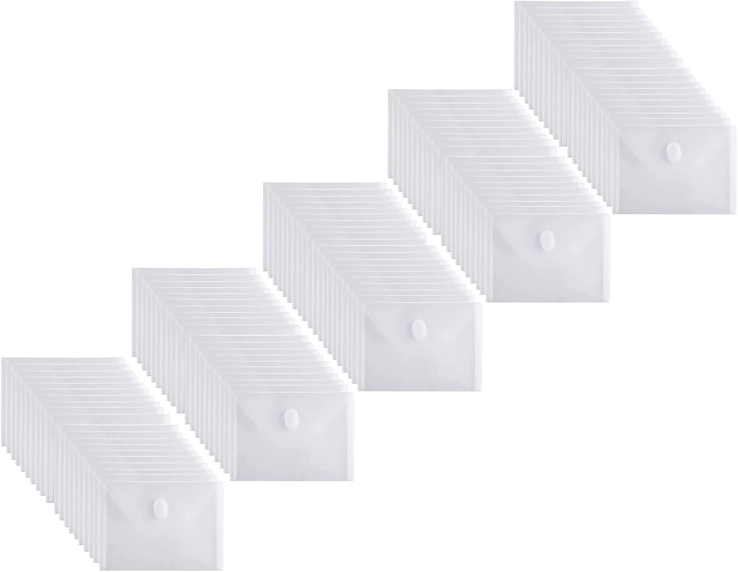 Waterproof 100-Pack A7 Organizer Envelopes with Hook and Loop for Secure Storage