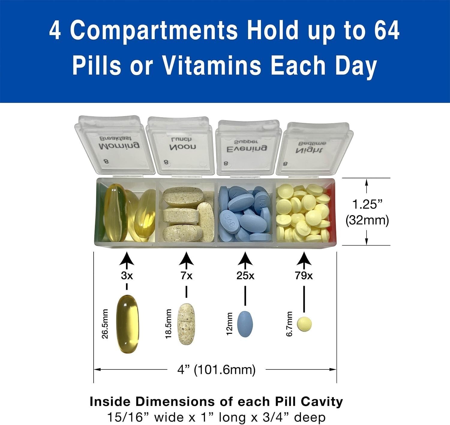 Compact Monthly Pill Box with Talking Alarm - Ideal for Seniors & Caregivers