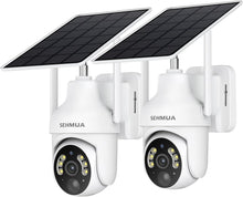Load image into Gallery viewer, 2K Solar Security Cameras Wireless Outdoor – 360° View with Color Night Vision