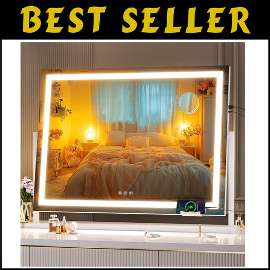 Modern LED Makeup Mirror with 10X Magnification - USB and Smart Touch Features